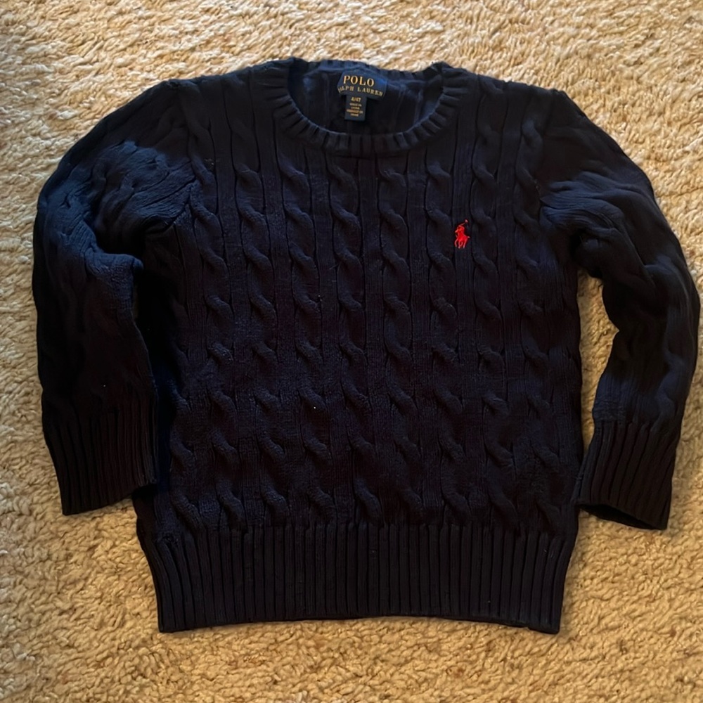 Polo cable knit sweater